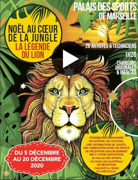 ARBRE DE NOEL MUTUALISE AU PALAIS DES SPORTS DE MARSEILLE – LA LÉGENDE DU LION